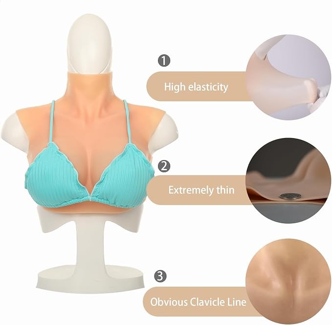 High Neck Silicone Breastplate | NYC Costume Shop | Halloween & Cosplay Store