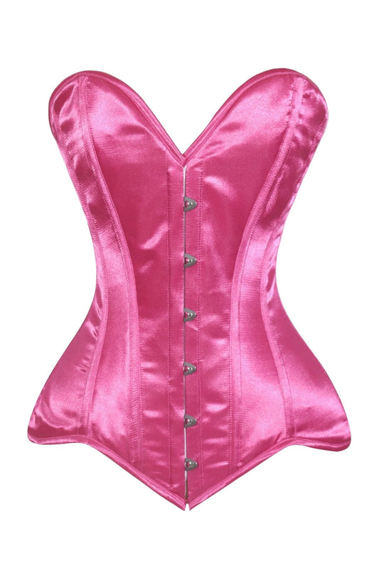 Lavish Sweetheart Hot Pink Satin Overbust Corset | NYC Corset Shop | Steampunk & Burlesque Corset