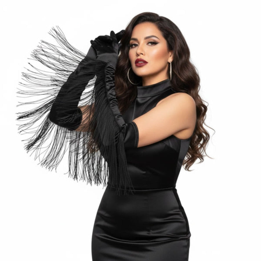 Satin Fringe Gloves | Costume Accessory NYC | Cosplay Accessories
