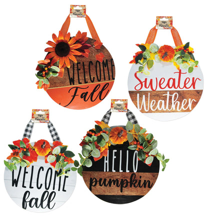 12" Fall Greeting Sign Assortment | Halloween Decor NYC | Haunted Home Decoration