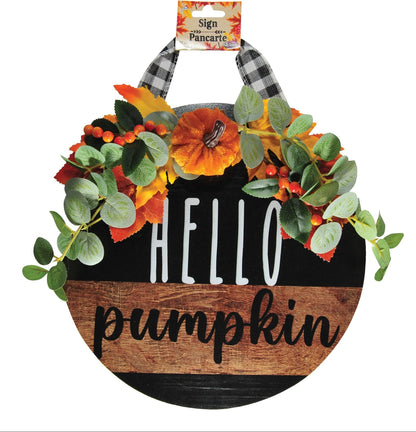 12" Fall Greeting Sign Assortment | Halloween Decor NYC | Haunted Home Decoration