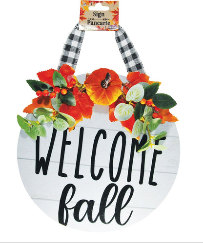 12" Fall Greeting Sign Assortment | Halloween Decor NYC | Haunted Home Decoration