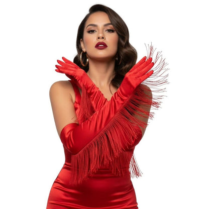 Satin Fringe Gloves | Costume Accessory NYC | Cosplay Accessories