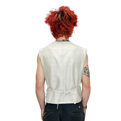 Men's Handmade Beige Formal Vest | Mens Halloween Costume NYC | Cosplay Costume Shop