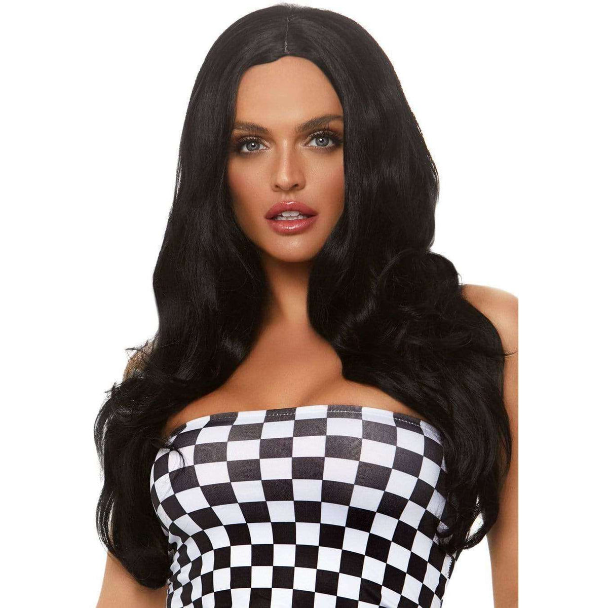 27' Long Wavy Center Part Black Wig