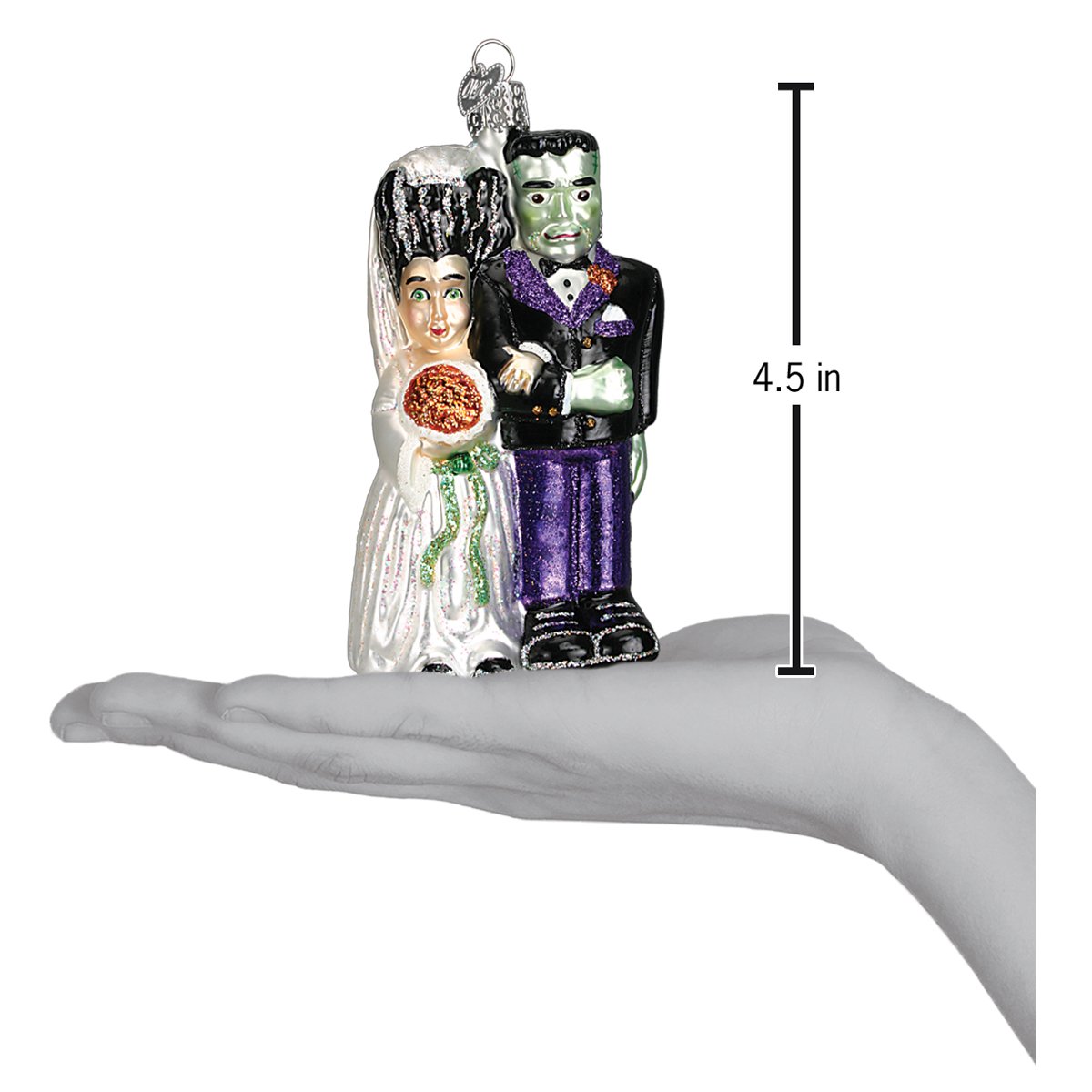 Old World Christmas Frankenstein & Bride Halloween Collectible Halloween Ornament