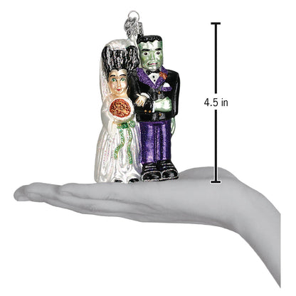 Old World Christmas Frankenstein & Bride Halloween Collectible Halloween Ornament