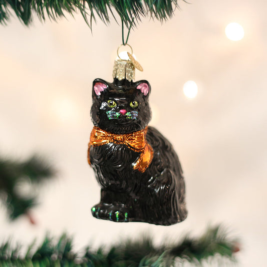 Old World Christmas Kitty Black Cat Collectible Halloween Ornament