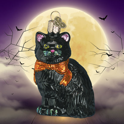 Old World Christmas Kitty Black Cat Collectible Halloween Ornament
