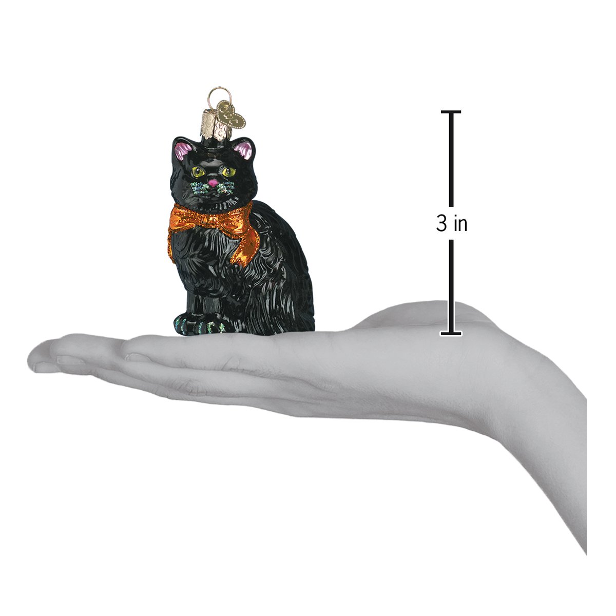 Old World Christmas Kitty Black Cat Collectible Halloween Ornament