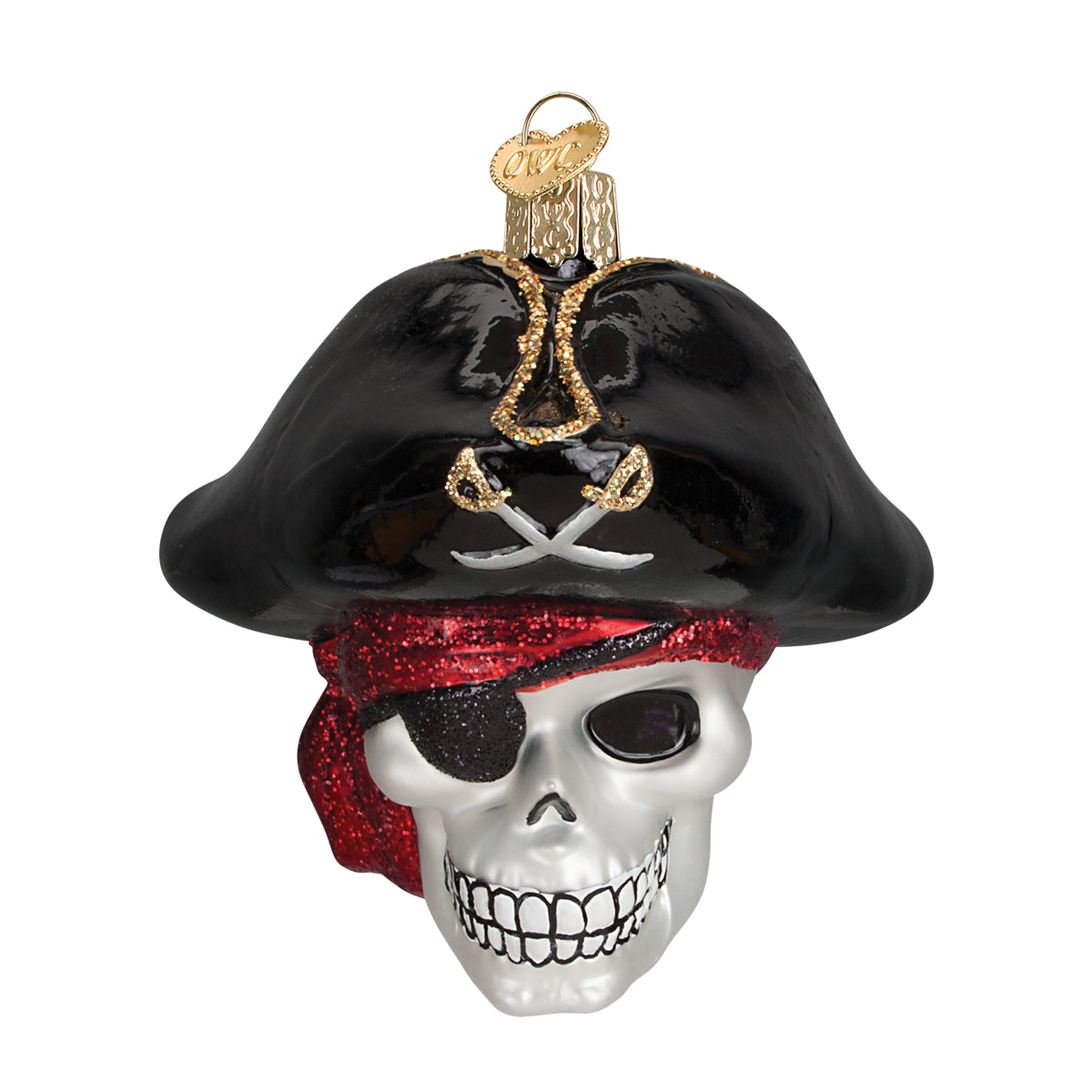 Old World Christmas Jolly Roger Pirate Skull Halloween Collectible Halloween Ornament