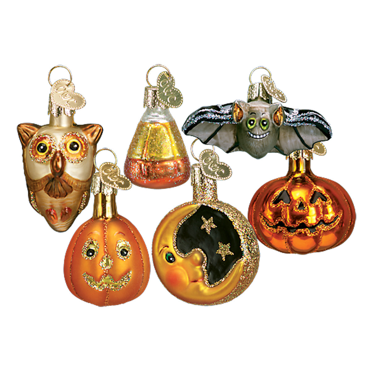 Old World Christmas Mini Halloween Assortment Collectible Ornaments - Set of 12 Collectible Halloween Ornament