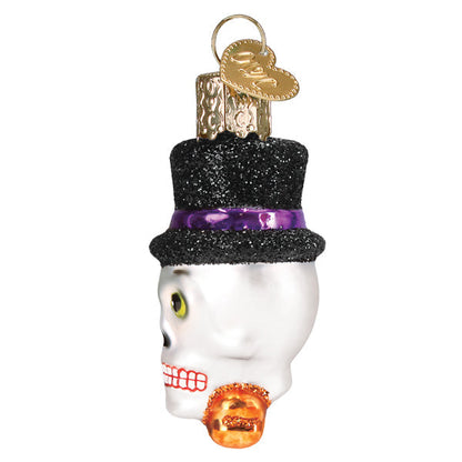 Old World Christmas Mini Top Hat Skeleton Halloween Ornament