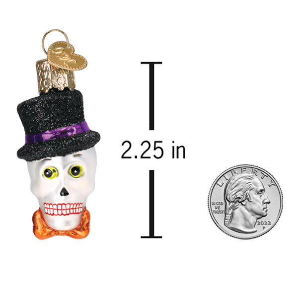 Old World Christmas Mini Top Hat Skeleton Halloween Ornament