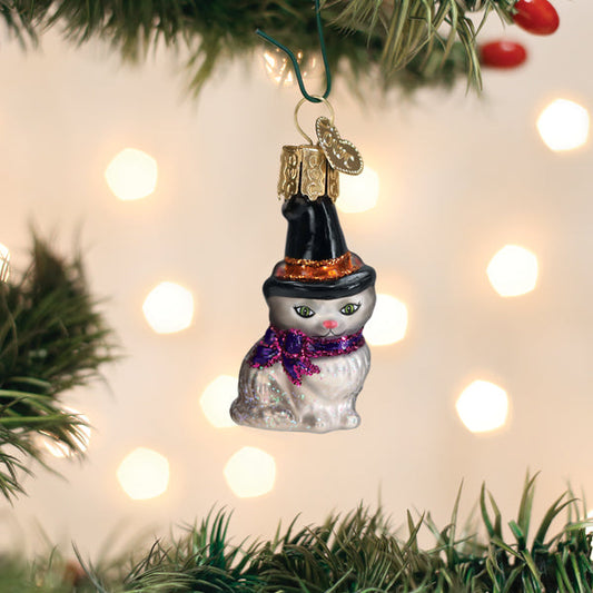 Old World Christmas Mini Witch Cat Halloween Ornament