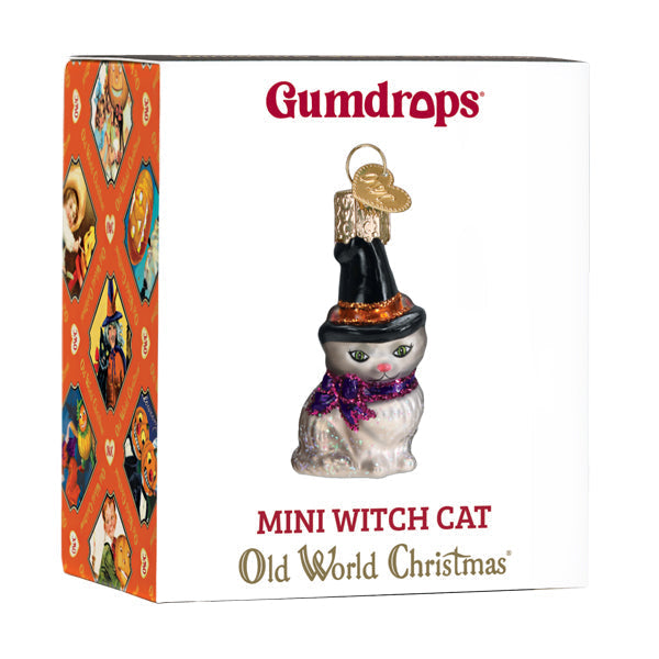 Old World Christmas Mini Witch Cat Halloween Ornament