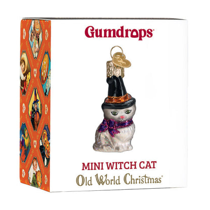 Old World Christmas Mini Witch Cat Halloween Ornament