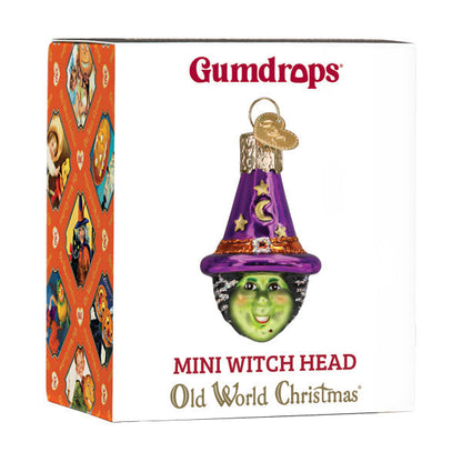 Old World Christmas Mini Witch Head Halloween Ornament