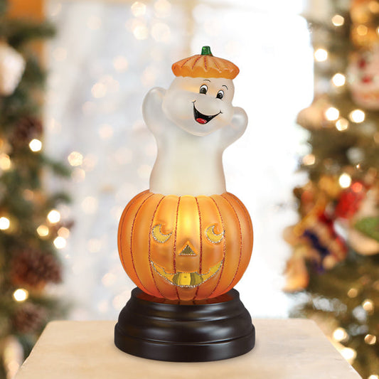 Old World Christmas Rotating Ghost Pumpkin Halloween Light