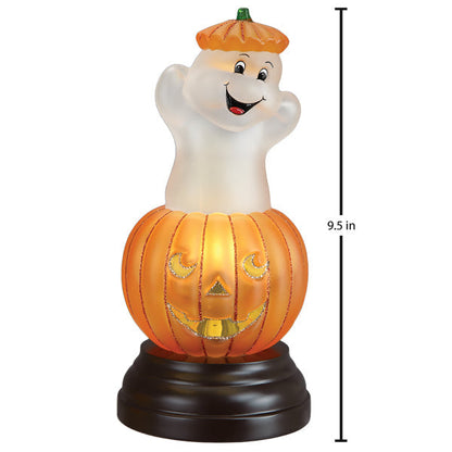 Old World Christmas Rotating Ghost Pumpkin Halloween Light