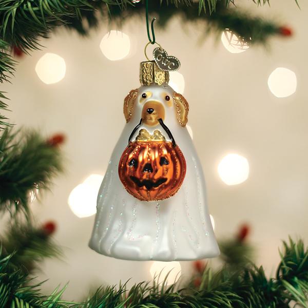 Old World Christmas Trick-or-treat Pooch Ghost Dog Halloween Collectible Halloween Ornament
