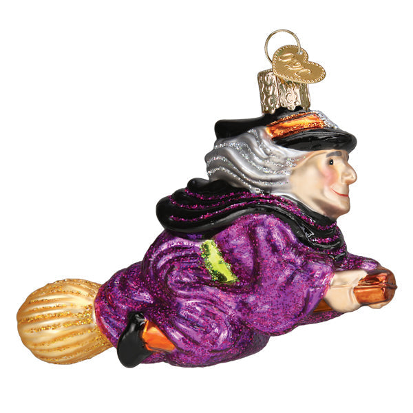 Old World Christmas Witch On Broomstick Halloween Collectible Halloween Ornament