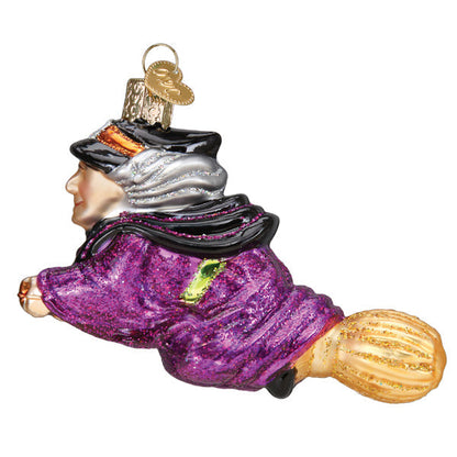 Old World Christmas Witch On Broomstick Halloween Collectible Halloween Ornament