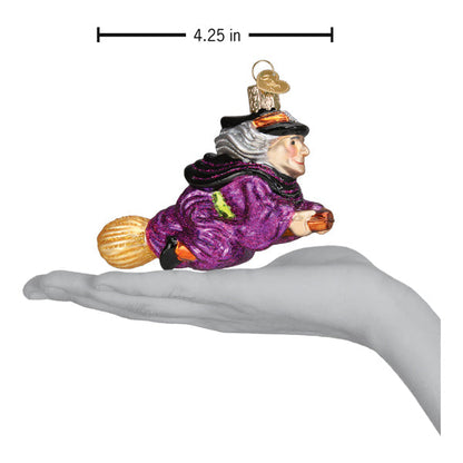 Old World Christmas Witch On Broomstick Halloween Collectible Halloween Ornament