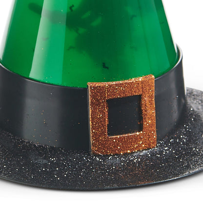 RAZ Imports 9' Lighted Swirling Witch and Bats Glitter Water Lantern Hat Halloween Decoration