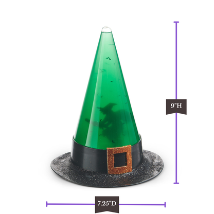 RAZ Imports 9' Lighted Swirling Witch and Bats Glitter Water Lantern Hat Halloween Decoration