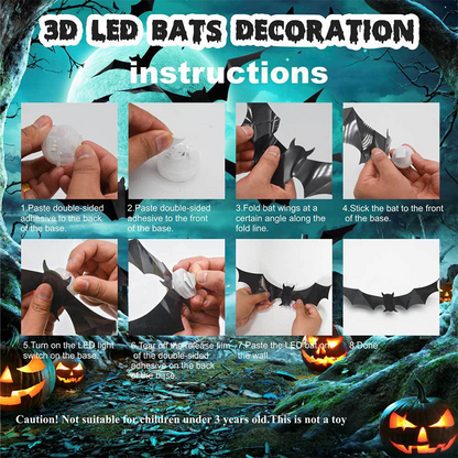 🦇Halloween 3D Bat LED Wall Light Decor
