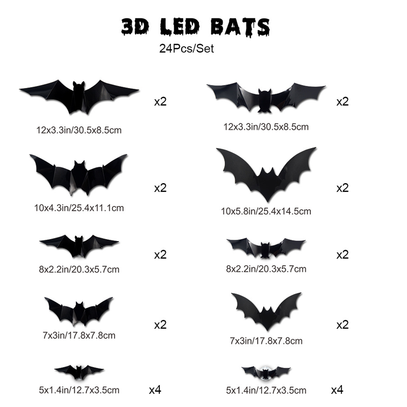 🦇Halloween 3D Bat LED Wall Light Decor