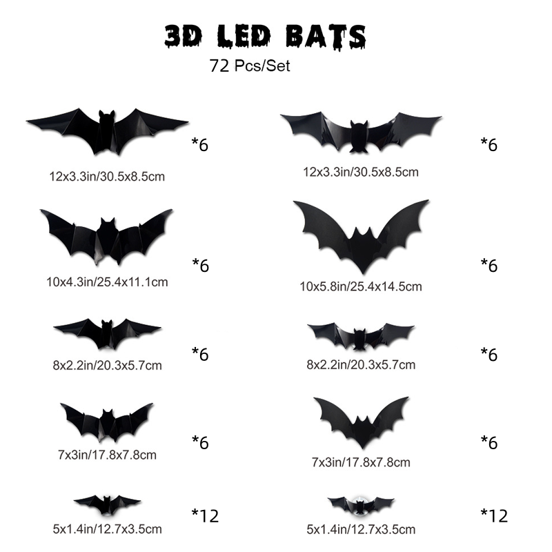 🦇Halloween 3D Bat LED Wall Light Decor