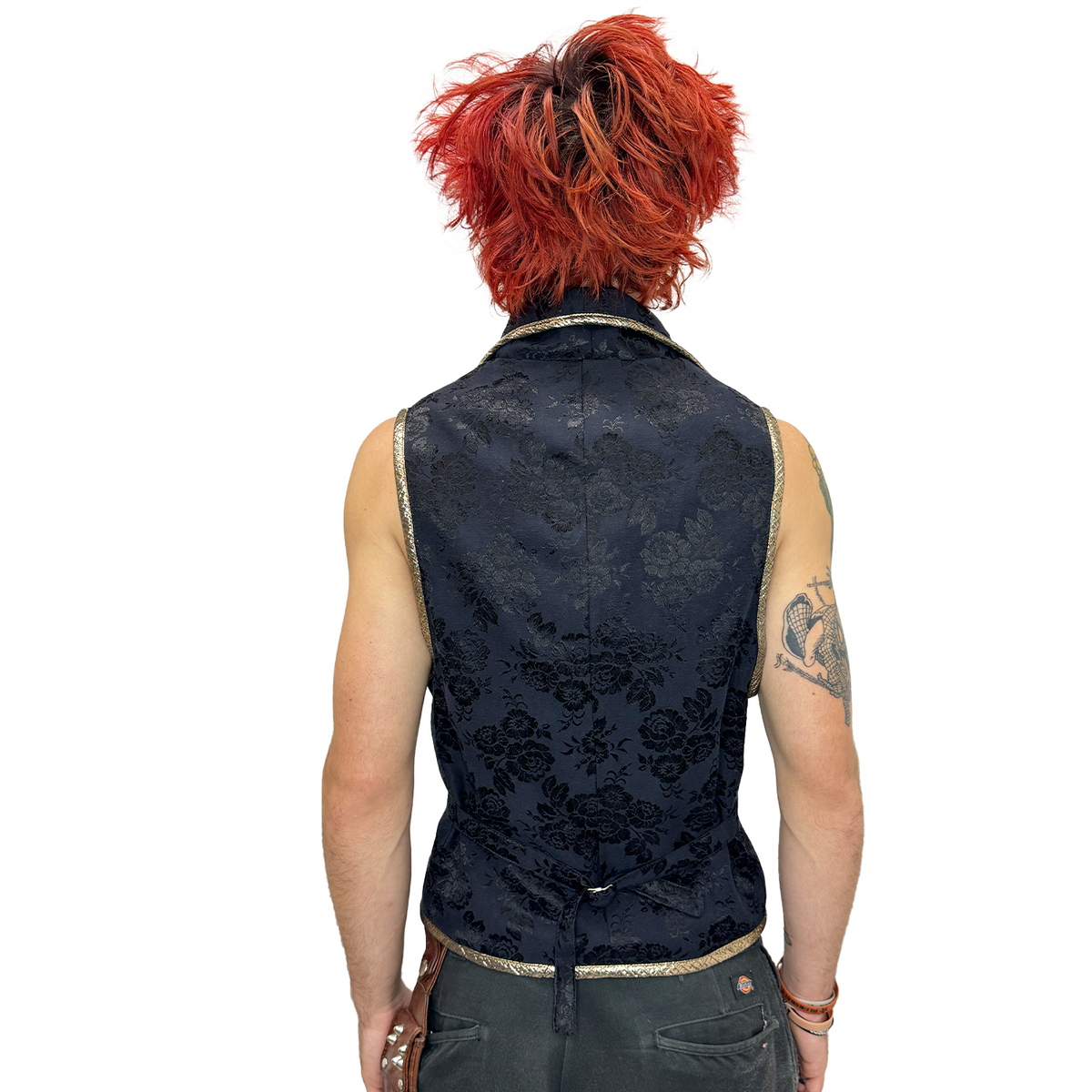 Men's Handmade Black and Gold Suit Vest | Mens Halloween Costume NYC | Cosplay Costume Shop