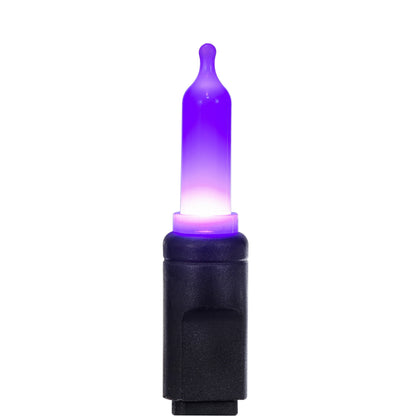 Vickerman 50 Count Halloween Orange and Purple LED Light Strand on Black Wire, Commercial Grade Light Strand, Halloween Decorations